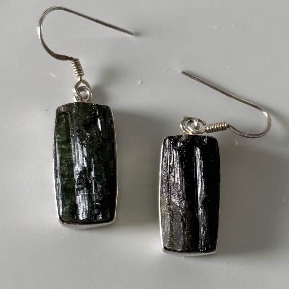 Raw Topaz Sterling Earrings